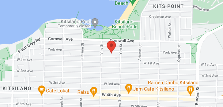 map of 101 2466 W 3RD AVENUE